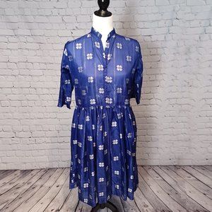 Purple Dress / Tunic with Silver Embroidery